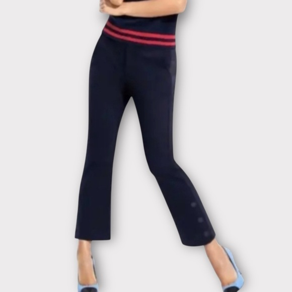 Cabi Keen Kick Flare Pants Women's 6 Navy‎ Blue Ponte Knit Ankle Crop Career - Picture 9 of 9